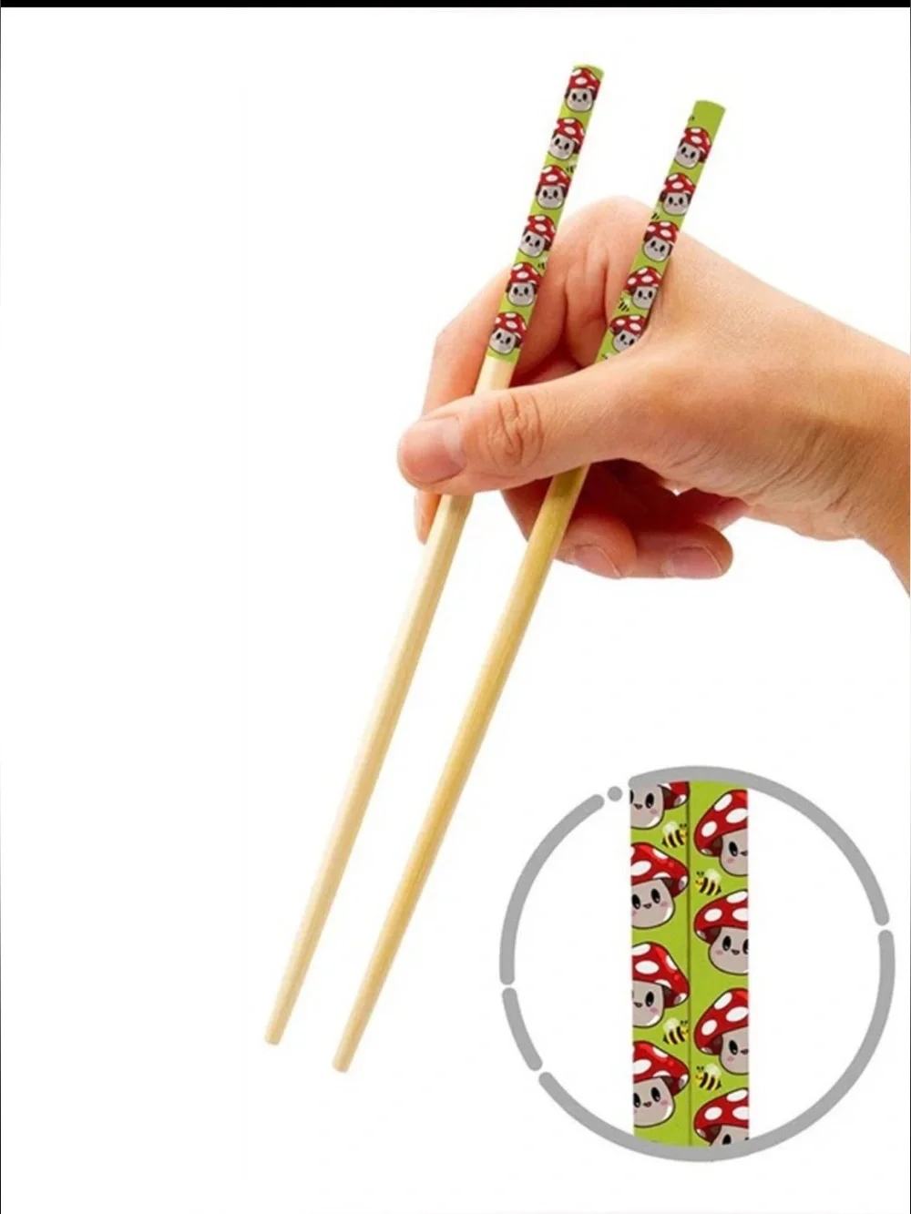 Reusable Mushroom & Sushi Time! Bamboo Chopsticks (Set of 4 x 2)
